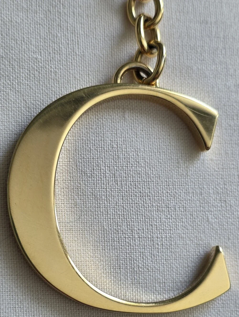 Dooney & Bourke Monogram C Pendant Keychain 24K Gold Plated Bag Charm